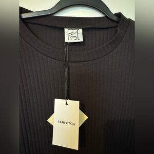 BASERANGE Black Ribbed Crew Neck Top